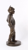 'walking peasant', lost wax patinated bronze sculpture, circa 1900.