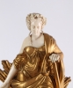 A French Napoleon III gilt marble gilt bronze and ivory sculptural mantel clock, circa 1860