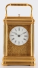 A fine French gilt brass Gorge case repeating carriage clock monogram FD circa 1880.