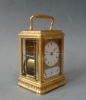 A fine gorge case  carriage clock signed Drocourt, eight day, calendar and alarm, France, dated  1868.