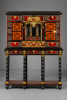 Flemish Lacquer inlaid and Tortoiseshell Cabinet-on-stand,  Antwerp
