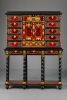Flemish Lacquer inlaid and Tortoiseshell Cabinet-on-stand,  Antwerp