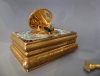 Griesbaum singing bird box automaton, gold and enamel miniature painting, c.1900