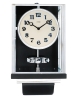 W35  Large nickel plated Art Deco J. L. Reutter Wall Hanging Three-Glass Atmos Clock.