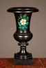 A decorative Italian black marble urn with malachite inlay, circa 1880