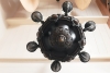 A very heavy bronze, late 19th century, 6-light chandelier of very good quality. 
