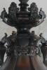 Een kwalitatief zeer goede zware bronzen kroon met 6-lampen, laat 19de eeuws.