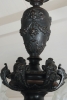 A very heavy bronze, late 19th century, 6-light chandelier of very good quality. 