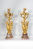 A pair of large gilt bronze and marble figural lamps attributed to E.F. Caldwell, circa 1900