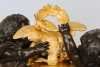 Imposante Napoleon III pronkpendule, vuurverguld brons met gepatineerde engelen