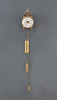 A rare miniature French brass lantern clock with alarm clock, around 1750