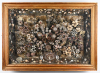 Viewing cabinet with flower basket of all kinds of shells