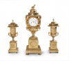 An impressive French three-piece clock garniture