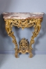 A French Transition giltwood console table with marble top, circa 1765
