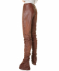 FW 2001 Dolce & Gabbana Runway Brown Leather Extra Long Skinny Pants - Dolce & Gabbana