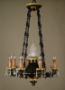 A bronze Empire style chandelier