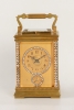 An attractive French brass paste set Anglaise carriage clock with alarm, circa 1900.