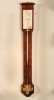 A French Charles X mahogany wall thermometer and barometer (a pair), by Lerebours, circa 1835