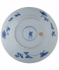 Three Blue and White Kangxi  Dishes, with Flowerbasket