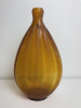 A.D. Copier, Leerdam Unica, amber flesvorm vaas, met tin craquelee, 1926 - Andries Dirk (A.D.) Copier
