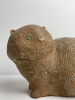 Hans de Jong, glazed ceramic sculpture of a cat. - Hans de Jong