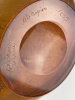 A.D. Copier, Leerdam Unica, amber flat-bottle shape, glass vase, with tin craquele decoration - Andries Dirk (A.D.) Copier