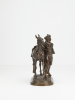 Pair or bronzes of horses with rider 