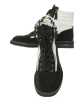 Chanel 15c Suede Canvas Cruise Cc Lace Up Short Combat Boots - Chanel