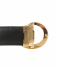 Cartier Black Leather 'Gold Panther' Buckle Belt - Cartier