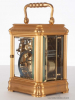 A small French gorge case carriage clock striking ship's bells, circa 1880