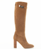 Hermès Suede 'Story' Knee-High Boots - Kelly Buckle - Hermès