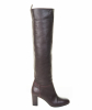 Chanel Burgundy Leather Over The Knee High Heel Boots - Chanel