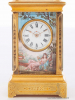 A sub miniature Swiss gilt brass and enamel carriage clock, circa 1890.