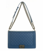 Chanel New Medium Blue Foncé Quilted Lambskin 'Boy' Bag - Chanel