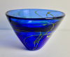Willem Heesen, blue unique bowl, with the title 'Niacht' from the serial Waterkant