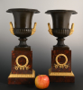 A pair of large ormolu and patineted bronze Empire vases