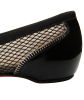 Christian Louboutin Black Patent Leather and Embroidered Mesh Spike Ballet Flats - Christian Louboutin