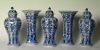 A Chinese porcelain five-piece garniture