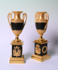 A pair of ormolu and patineted bronze Empire vases