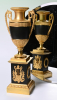 A pair of ormolu and patineted bronze Empire vases