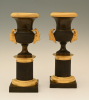 A pair of ormolu and patinated bronze Empirel vases
