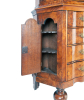 A Dutch Louis XV Burr-Walnut Display Cabinet
