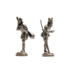A nice pair of beautifully detailed patinated bronze men signed
