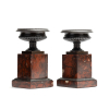 A very nice decorative empire pair of patinated bronze tazza's mounted on beautiful griotte bases