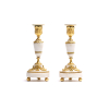 A pair of high-quality white marble candlesticks from the Louis XVI period