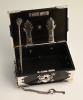 A colonial ebony box with silver mountings