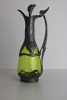 Urania Holland, decanter with stopper, silver tin with green glass insert, model 1800.. - Urania Holland