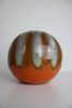 LJ Muller, plateelbakkerij Zuid-Holland, two pumpkin-shaped ball vases with Muvelee decor. - Leendert Johan Muller