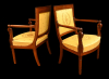 A pair of mahogany Empire armchairs