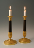 A pair of  ormolu bronze Empire candlesticks